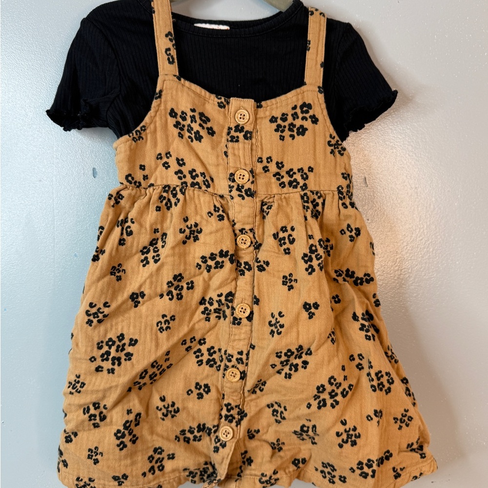 Jumping Beans Toddler Girls Floral Jumper Dress Set – Size 3T